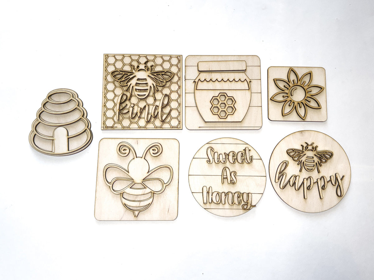 Sweet as Honey | Bee Tiered Tray DIY Kit | Unfinished Paint Your Own