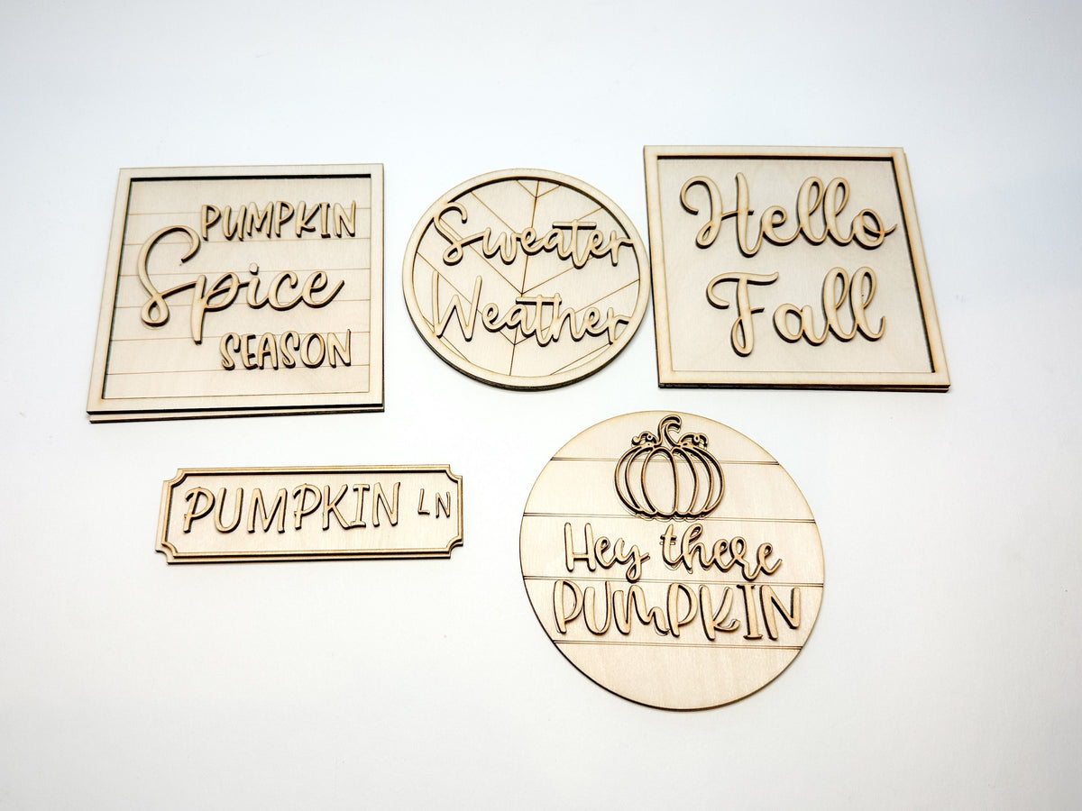 Fall Pumpkin Tiered Tray DIY Kit | Unfinished Paint Your Own