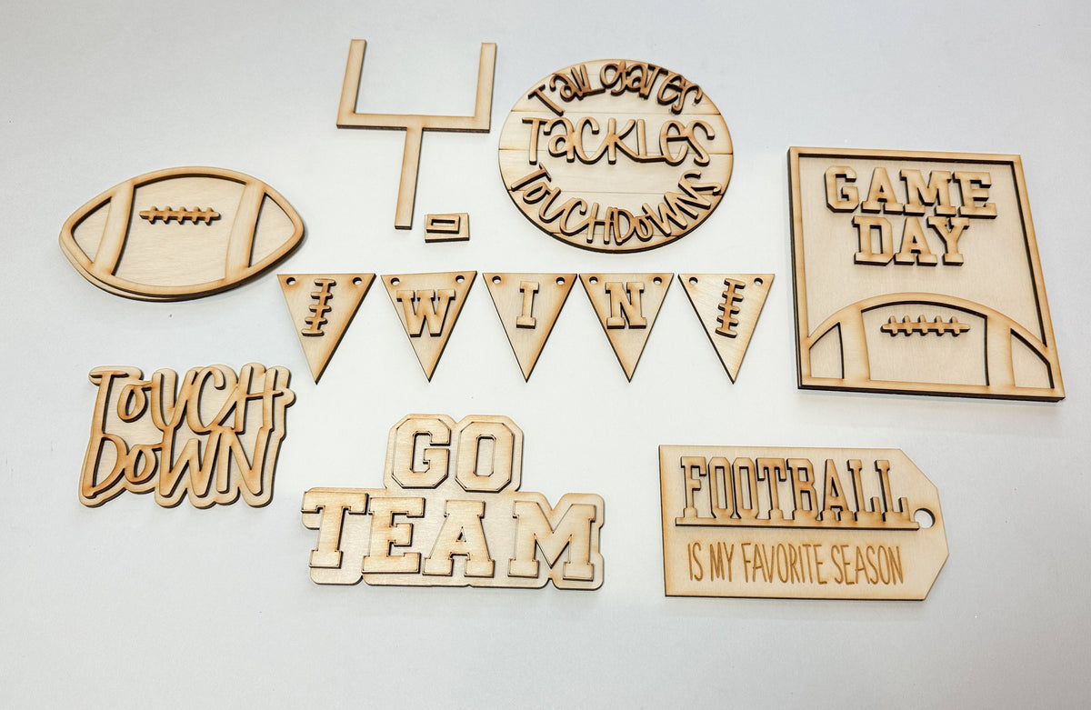 Football | Tiered Tray DIY Kit | Unfinished Paint Your Own