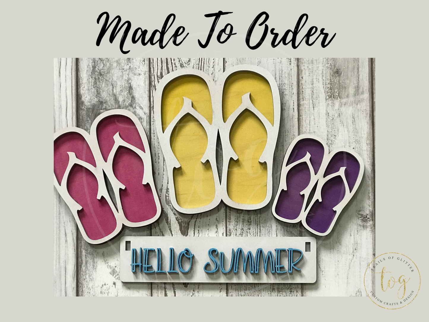 Flip Flop Summer Sitter Insert | Interchangeable Add On | Made to Order