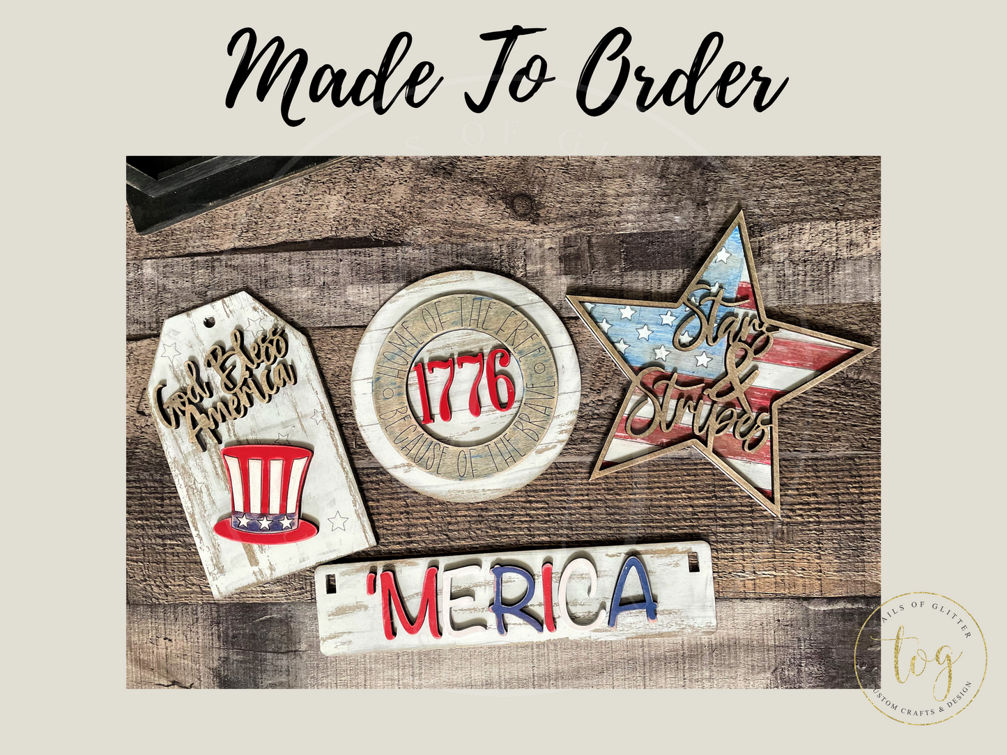 God Bless America Sitter Insert | Interchangeable Add On | Made to Order