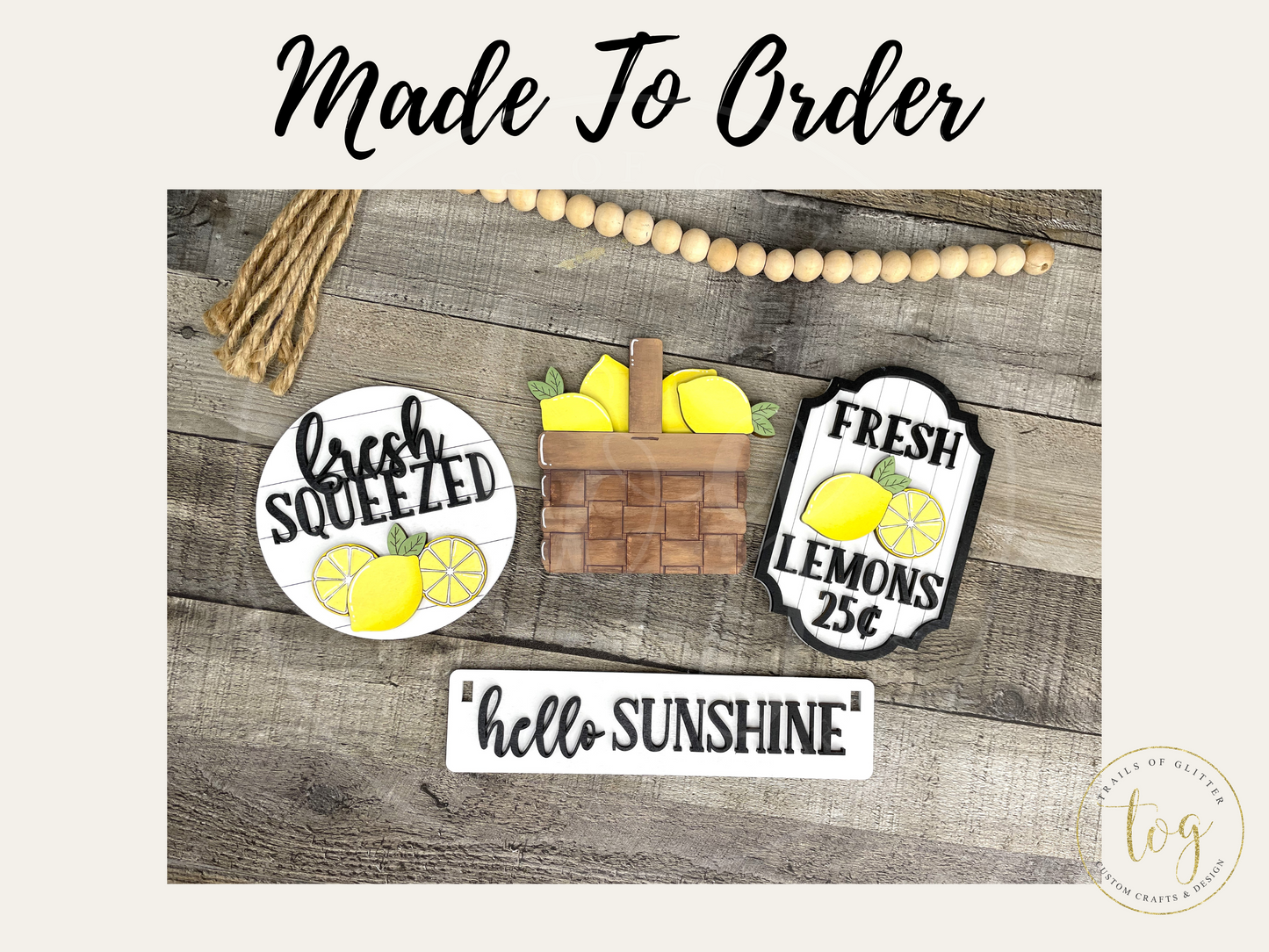 Lemon Shelf Sitter Insert | Interchangeable Add On | Made to Order