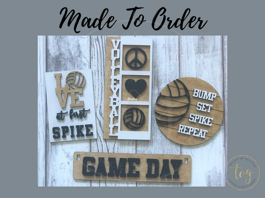 Volleyball | Game Day Shelf Sitter Insert | Interchangeable Add On