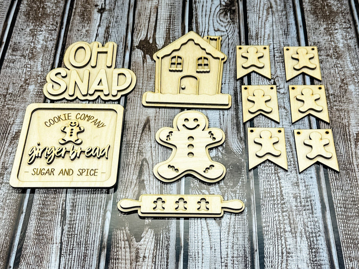 Gingerbread Tiered Tray DIY Kit | Unfinished Paint Your Own