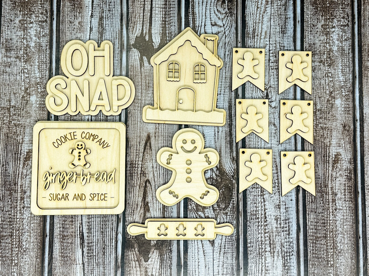 Gingerbread Tiered Tray DIY Kit | Unfinished Paint Your Own