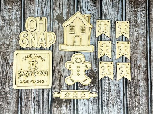 Gingerbread Tiered Tray DIY Kit | Unfinished Paint Your Own
