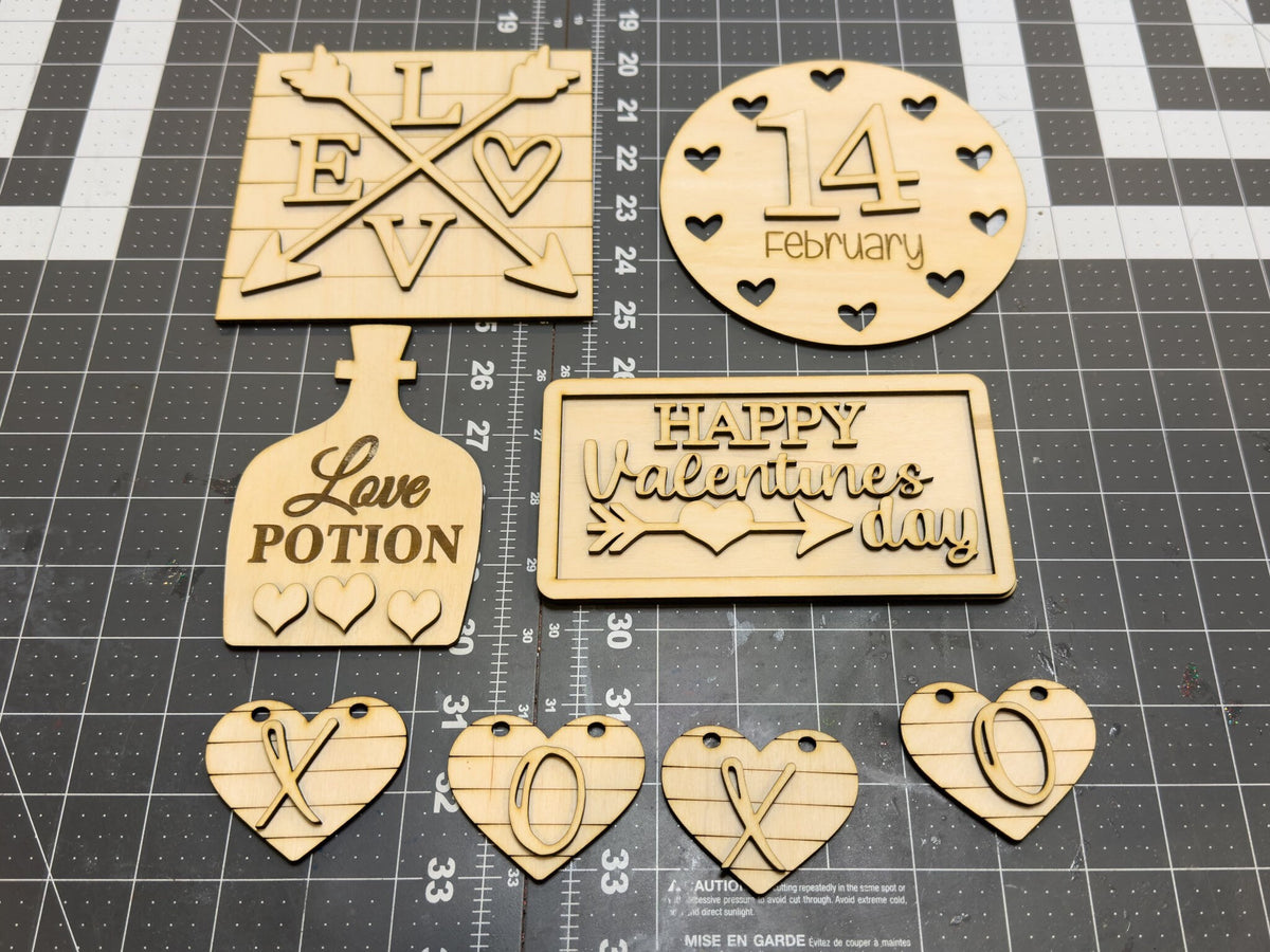 DIY Valentine’s Love Potion Tiered Tray Stand Unfinished Kit