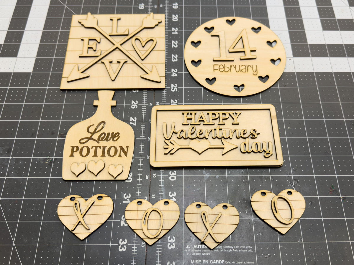 DIY Valentine’s Love Potion Tiered Tray Stand Unfinished Kit
