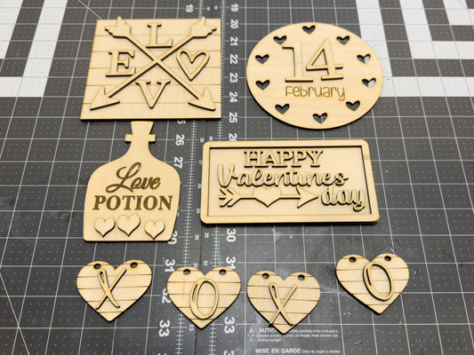DIY Valentine’s Love Potion Tiered Tray Stand Unfinished Kit