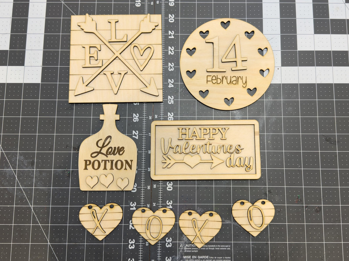 DIY Valentine’s Love Potion Tiered Tray Stand Unfinished Kit
