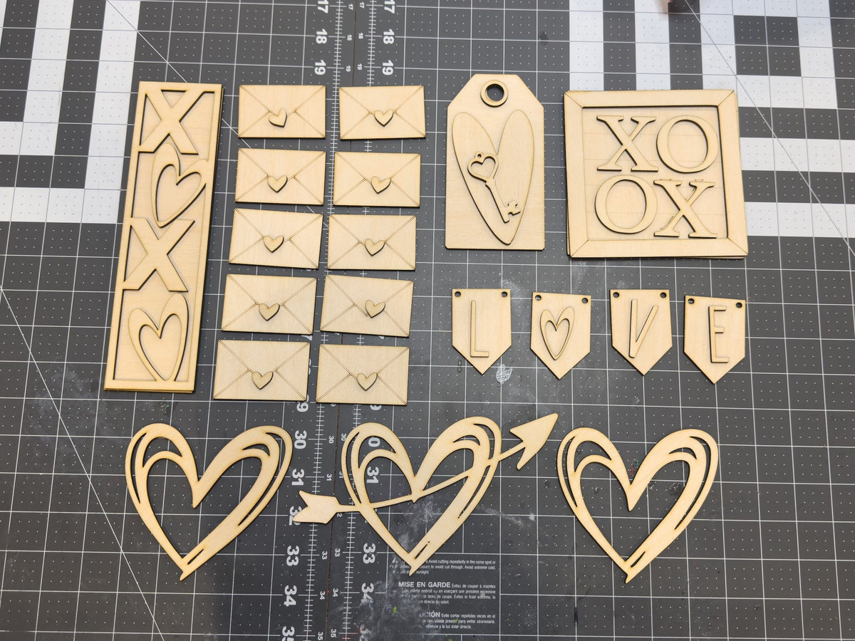 DIY Valentine’s XOXO Tiered Tray Stand Unifinished Kit