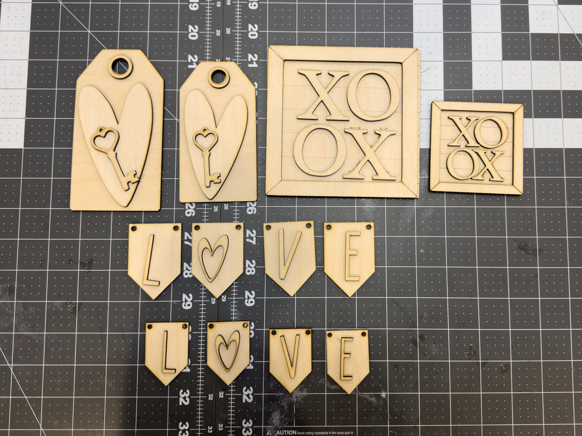 DIY Valentine’s XOXO Tiered Tray Stand Unifinished Kit