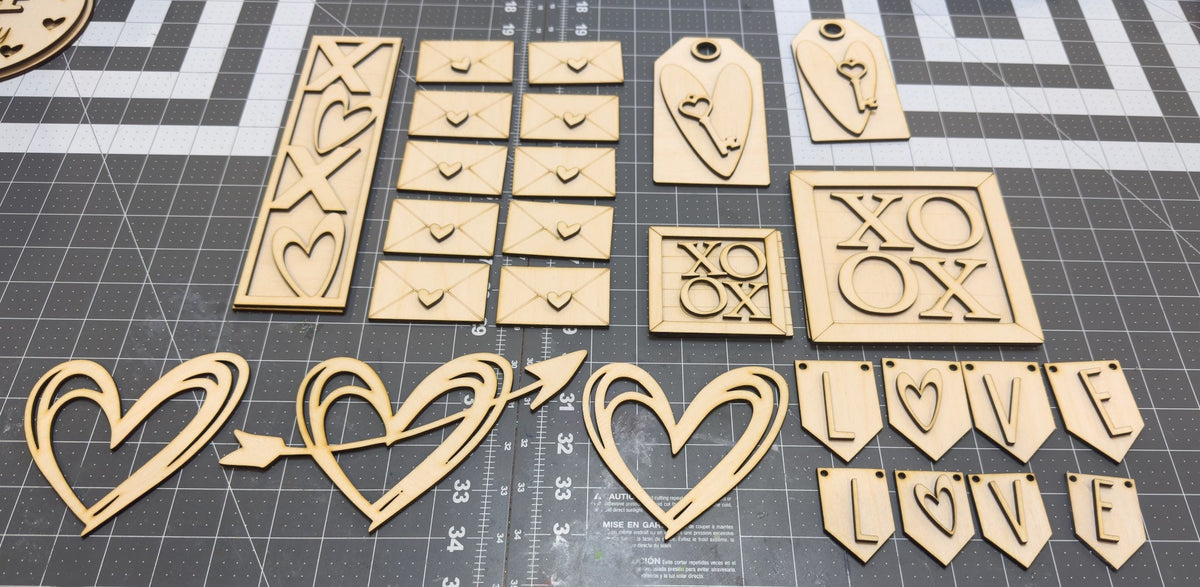 DIY Valentine’s XOXO Tiered Tray Stand Unifinished Kit