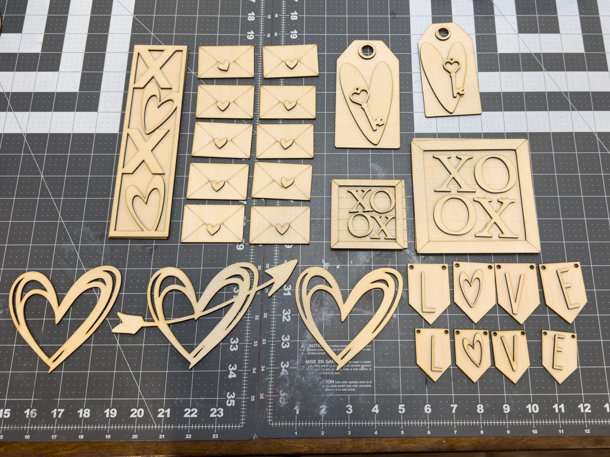 DIY Valentine’s XOXO Tiered Tray Stand Unifinished Kit