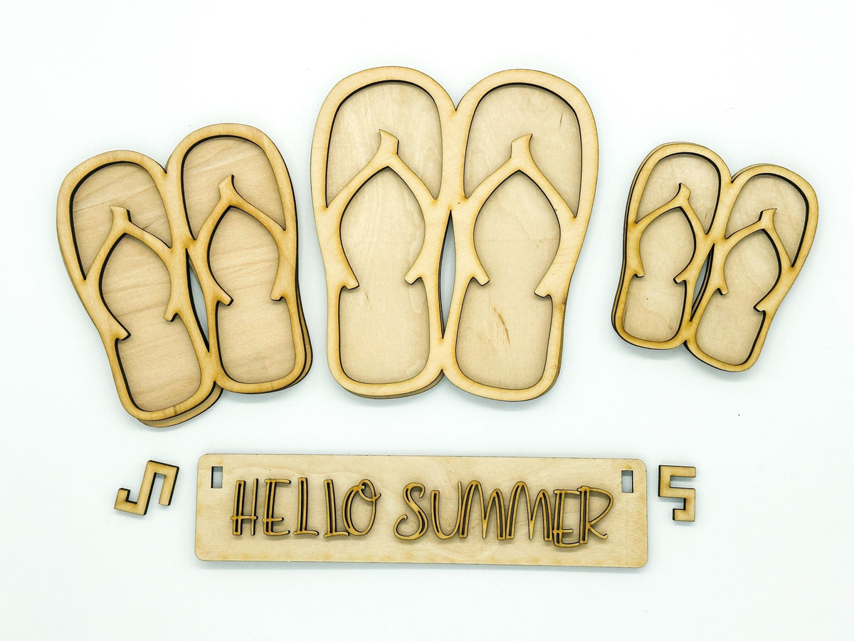 Flip Flop Summer Shelf Sitter DIY Kit | Unfinished Paint Your Own