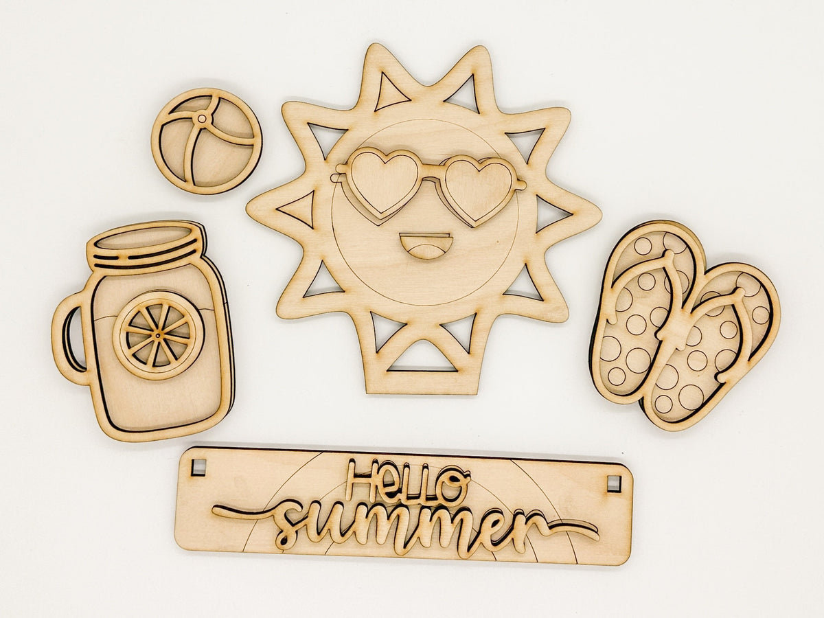 Hello Summer Sun Shelf Sitter DIY Kit | Unfinished Paint Your Own