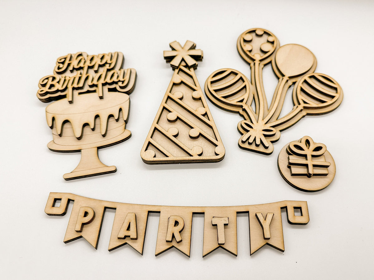 Happy Birthday Shelf Sitter DIY Kit | Unfinished Paint Your Own