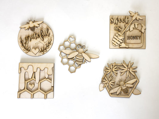 Bee Sweet Tiered Tray DIY Kit | Unfinished Paint Your Own