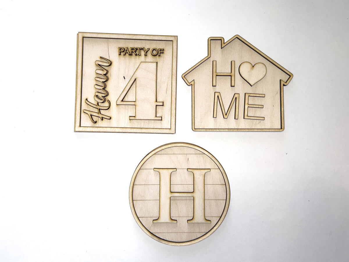 Family Home Personalized Tiered Tray DIY Kit | Unfinished Paint Your Own