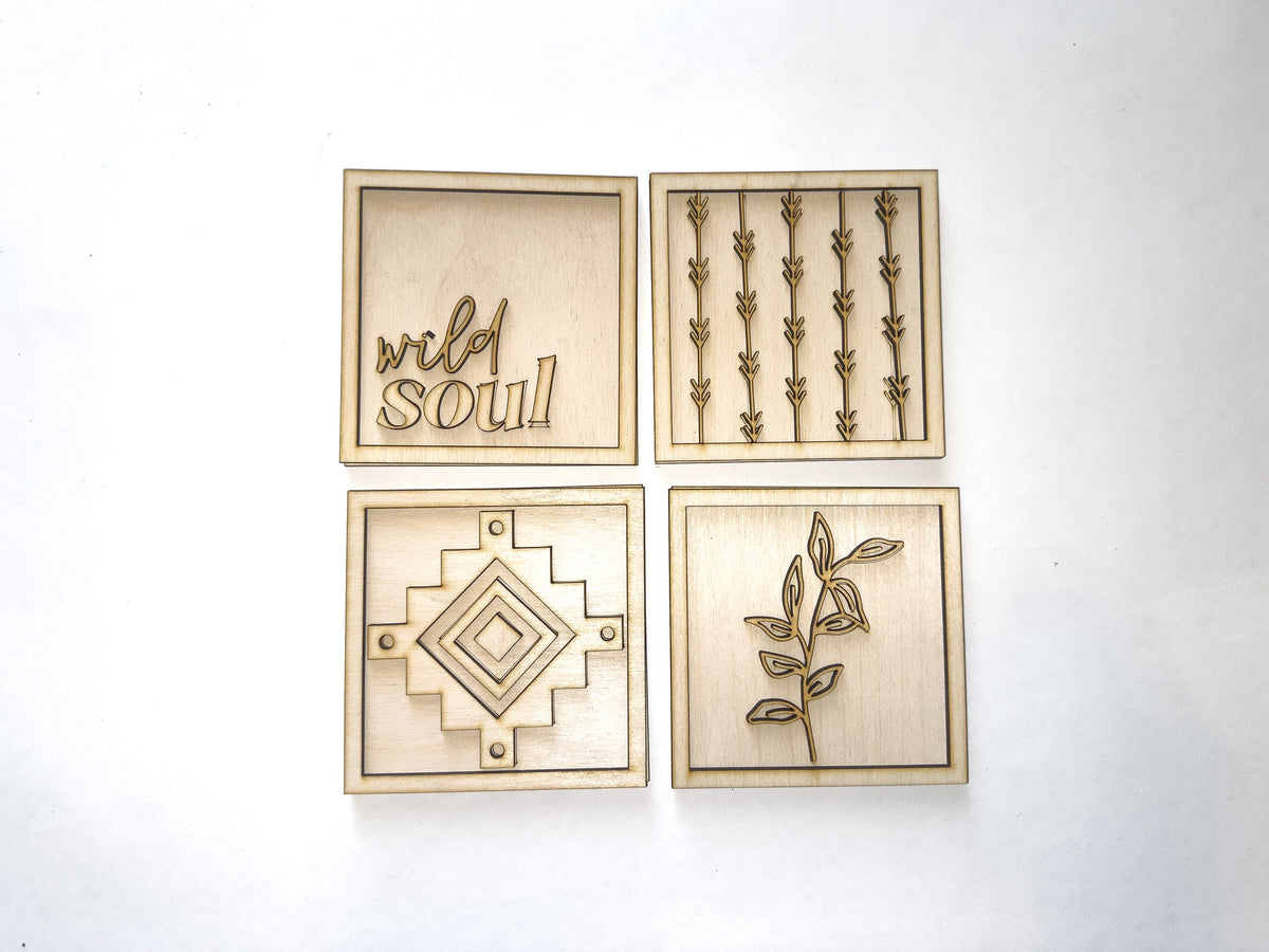Boho Frames Tiered Tray DIY Kit | Unfinished Paint Your Own