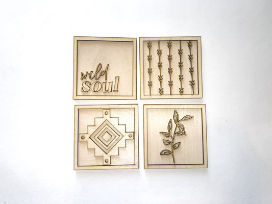 Boho Frames Tiered Tray DIY Kit | Unfinished Paint Your Own