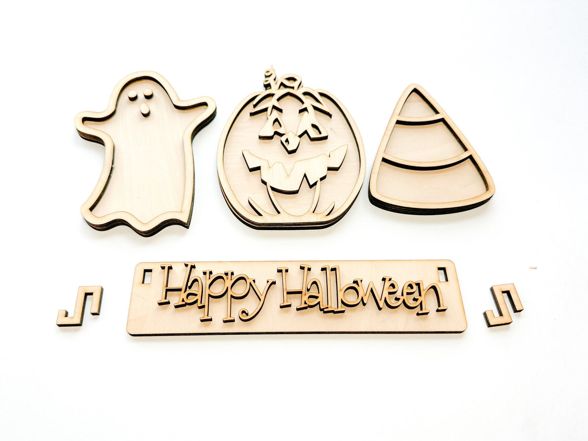 Happy Halloween Shelf Sitter DIY Kit | Unfinished | Paint Your Own