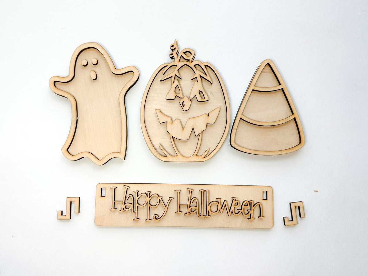 Happy Halloween Shelf Sitter DIY Kit | Unfinished | Paint Your Own