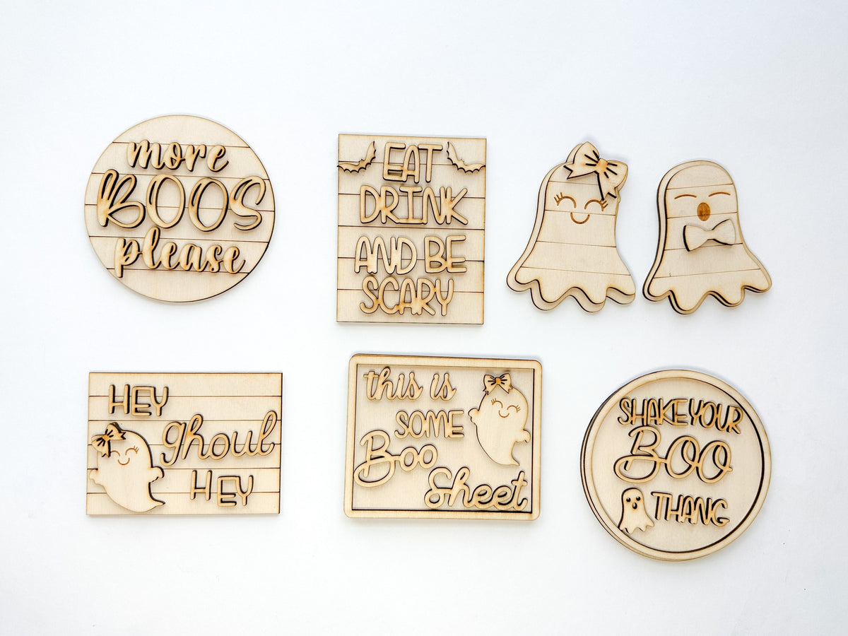 Halloween Ghost Tiered Tray DIY Kit | Unfinished Paint Your Own