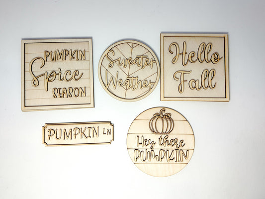 Fall Pumpkin Tiered Tray DIY Kit | Unfinished Paint Your Own