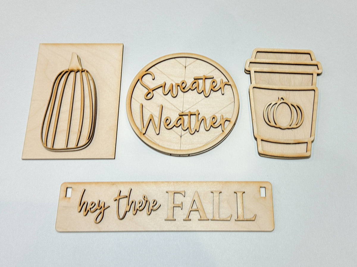 Hey There Fall Shelf Sitter DIY Kit | Unfinished | Paint Your Own