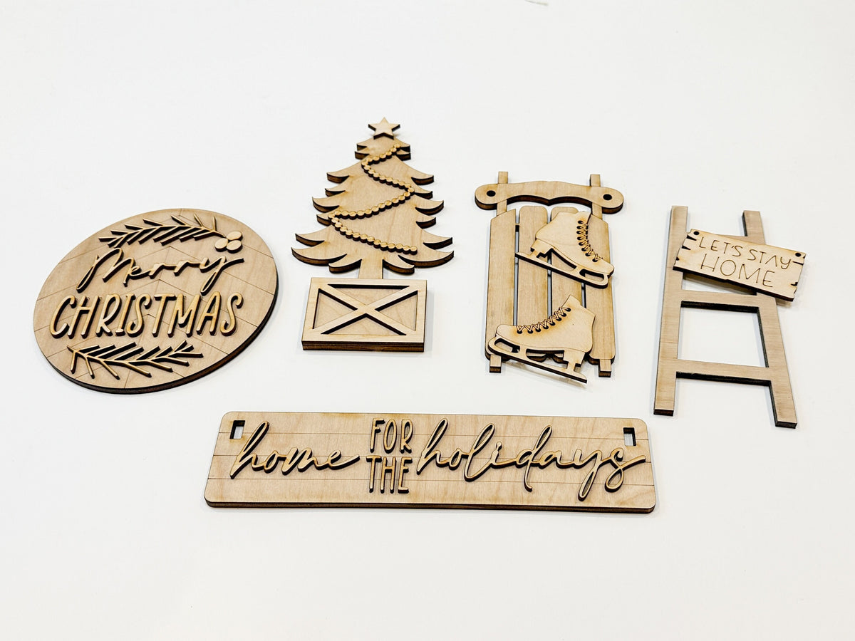 Christmas | Home For The Holidays | Shelf Sitter DIY Kit | Unfinished Paint Your Own