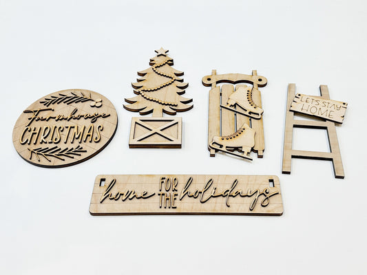 Christmas | Home For The Holidays | Shelf Sitter DIY Kit | Unfinished Paint Your Own