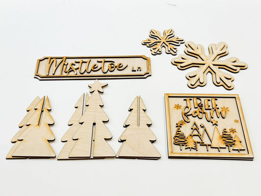 Mistletoe Lane | Christmas Trees | Tiered Tray Stand | Decorate Your Own