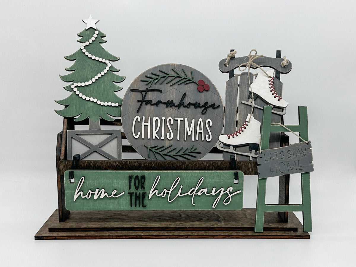 Christmas | Home For The Holidays | Shelf Sitter Insert | Interchangeable Add On
