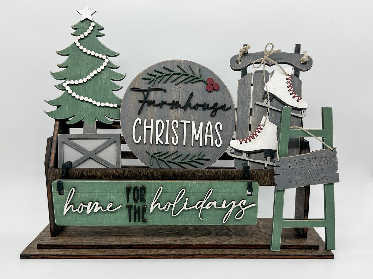 Christmas | Home For The Holidays | Shelf Sitter Insert | Interchangeable Add On